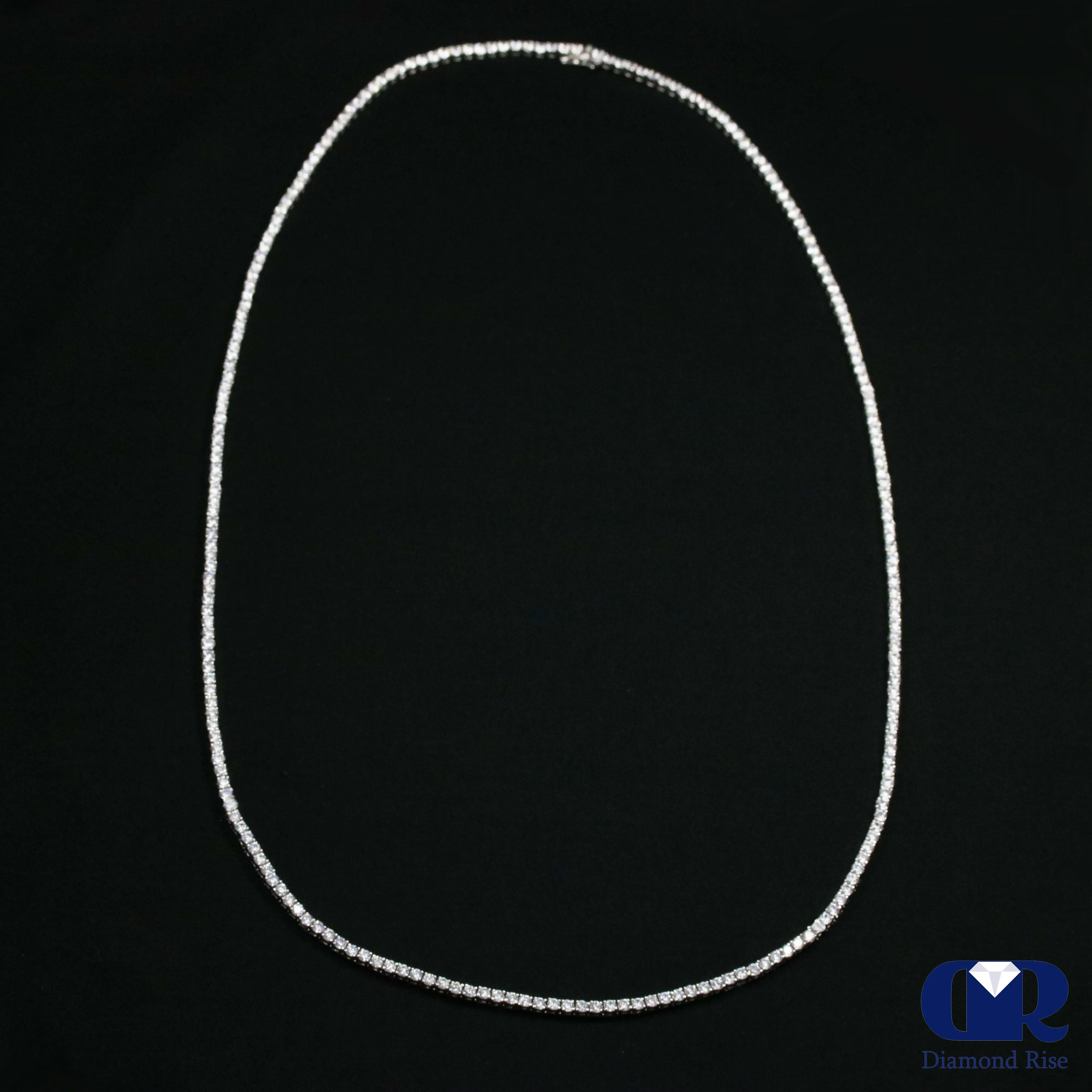 Men's 5 mm 26.50 Carat Diamond Tennis Chain Necklace 14K White Gold 24"
