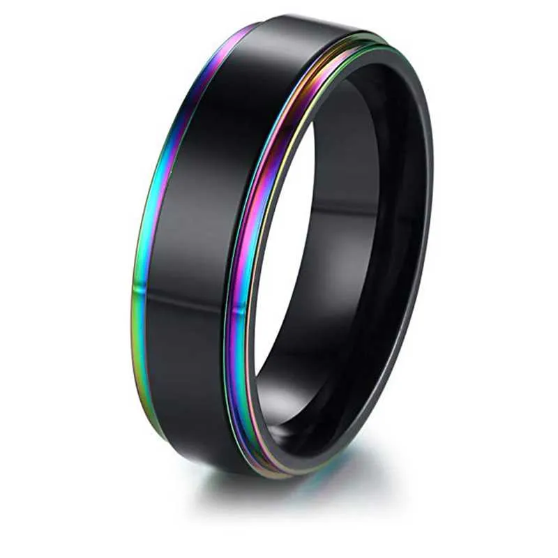 Mens Womens Rainbow Colorful LGBT Ring