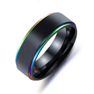 Mens Womens Rainbow Colorful LGBT Ring