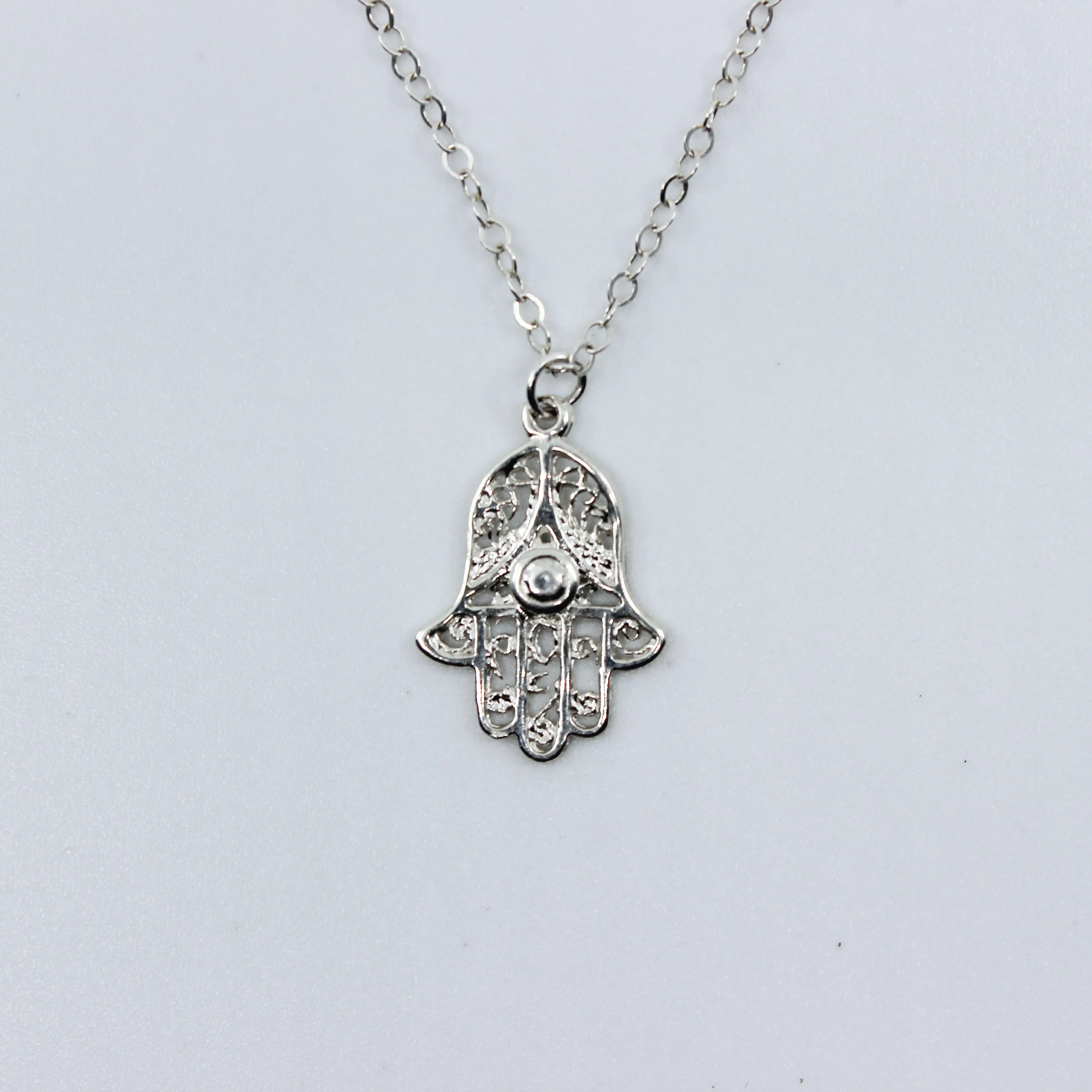 Miriam's Amulet // Hamsa Necklace, Silver Gold or Rose Gold Hamsa, Layered Necklaces, Talisman // BH-N013