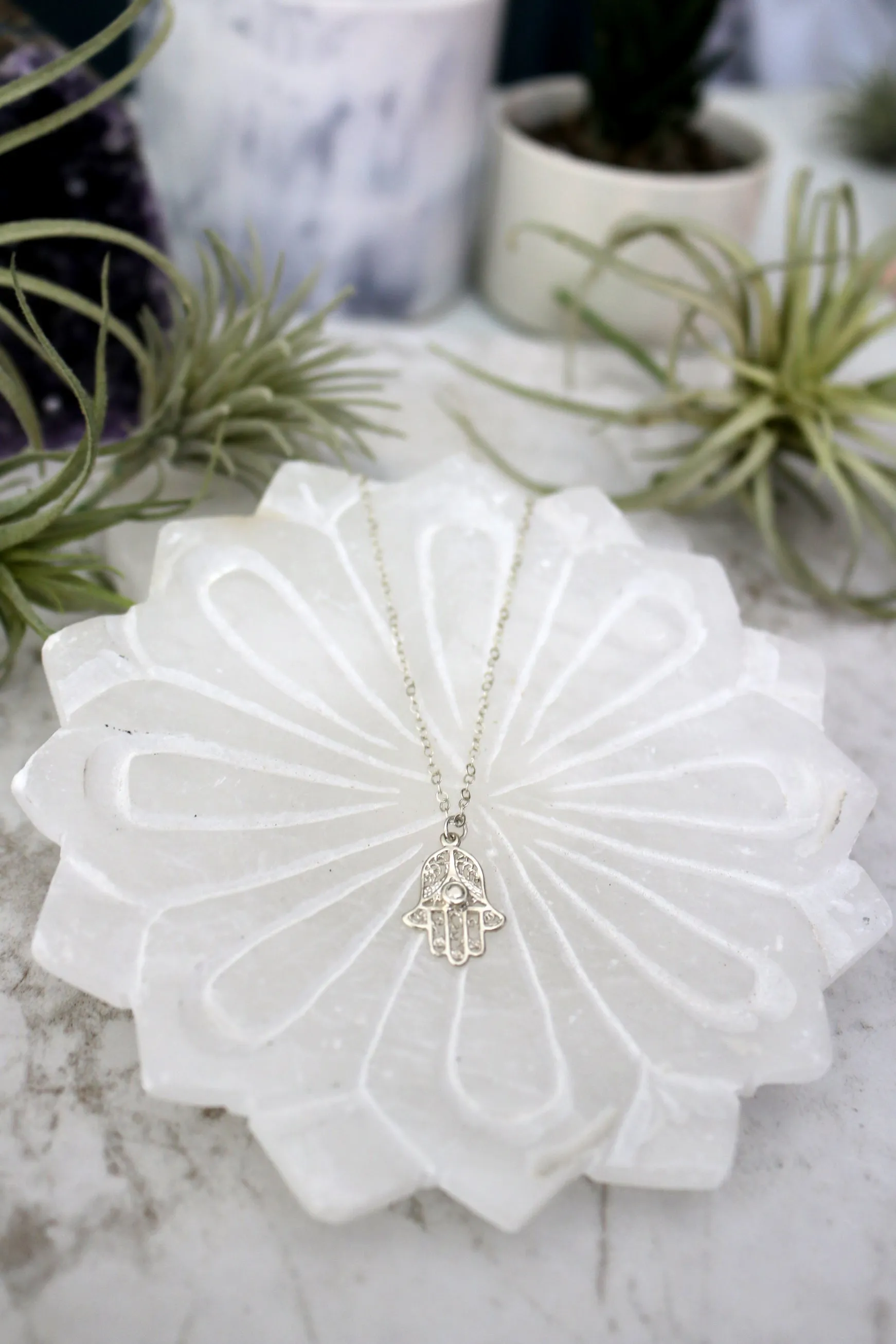 Miriam's Amulet // Hamsa Necklace, Silver Gold or Rose Gold Hamsa, Layered Necklaces, Talisman // BH-N013