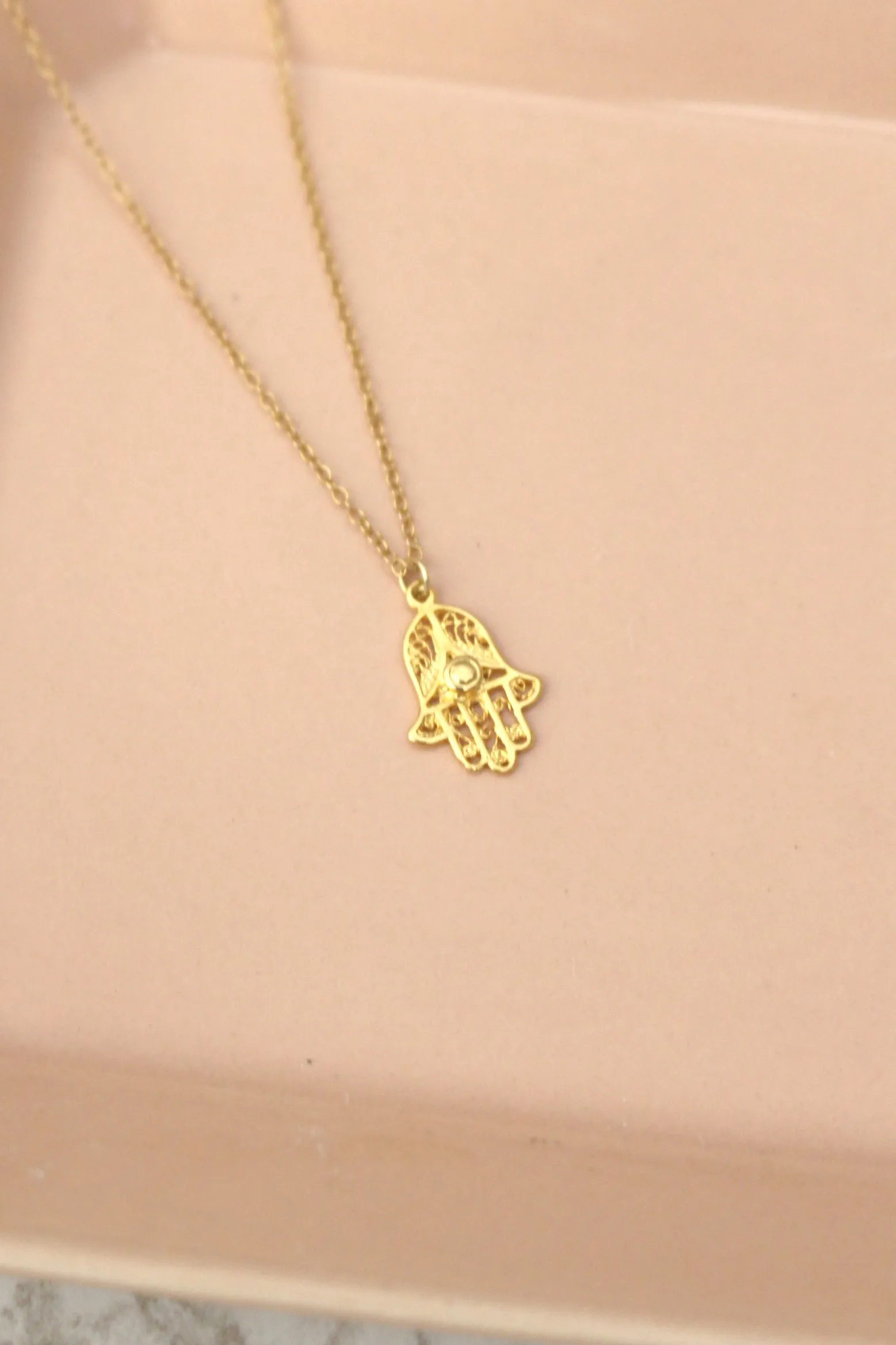 Miriam's Amulet // Hamsa Necklace, Silver Gold or Rose Gold Hamsa, Layered Necklaces, Talisman // BH-N013