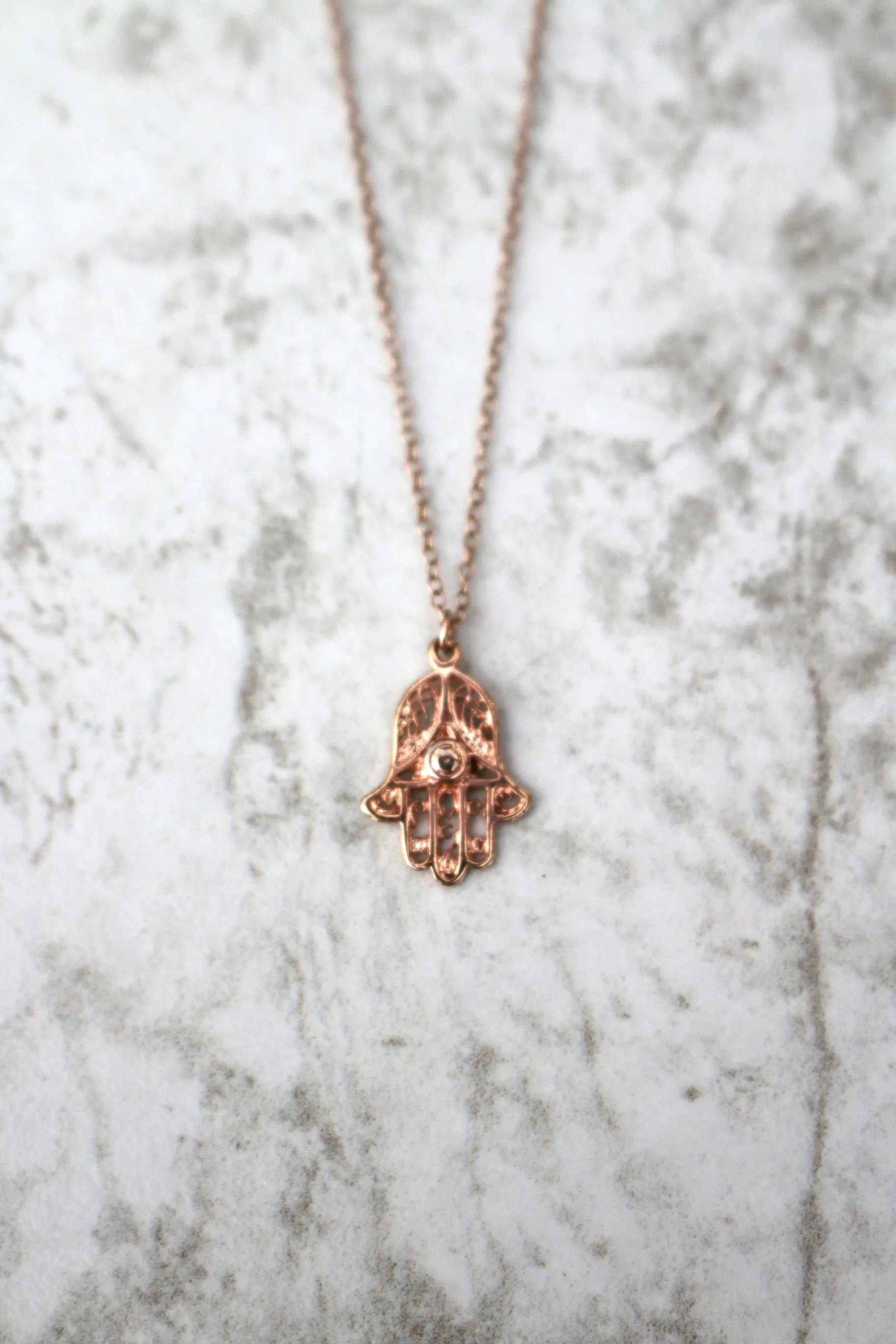 Miriam's Amulet // Hamsa Necklace, Silver Gold or Rose Gold Hamsa, Layered Necklaces, Talisman // BH-N013