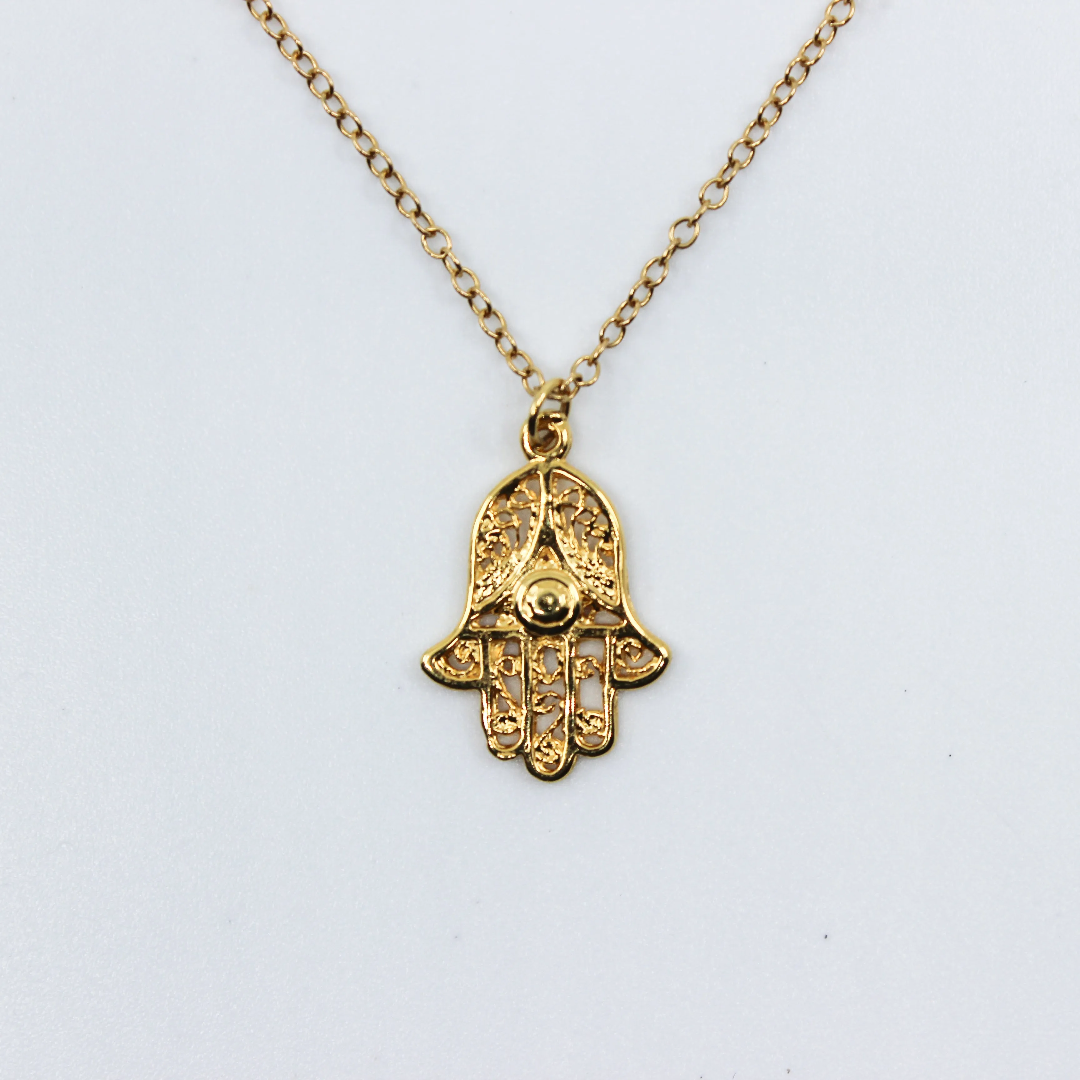 Miriam's Amulet // Hamsa Necklace, Silver Gold or Rose Gold Hamsa, Layered Necklaces, Talisman // BH-N013