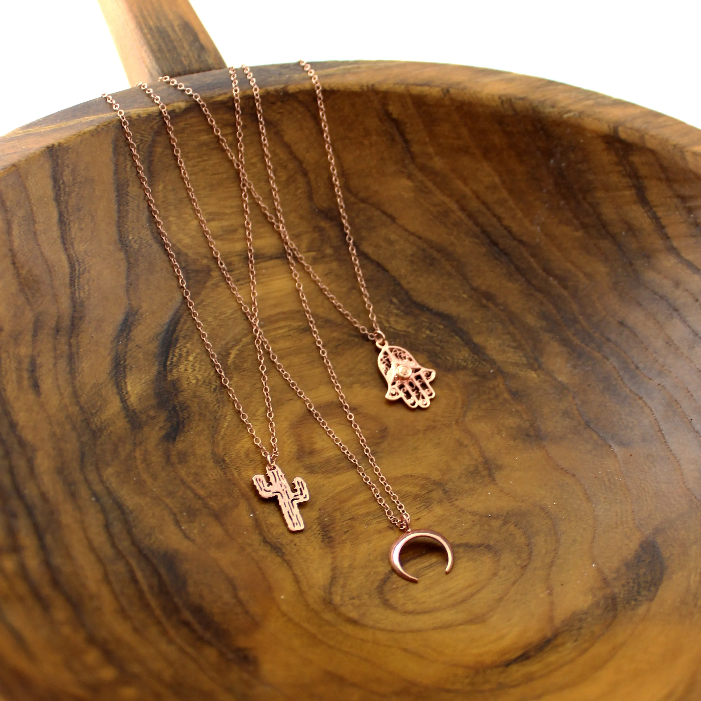 Miriam's Amulet // Hamsa Necklace, Silver Gold or Rose Gold Hamsa, Layered Necklaces, Talisman // BH-N013