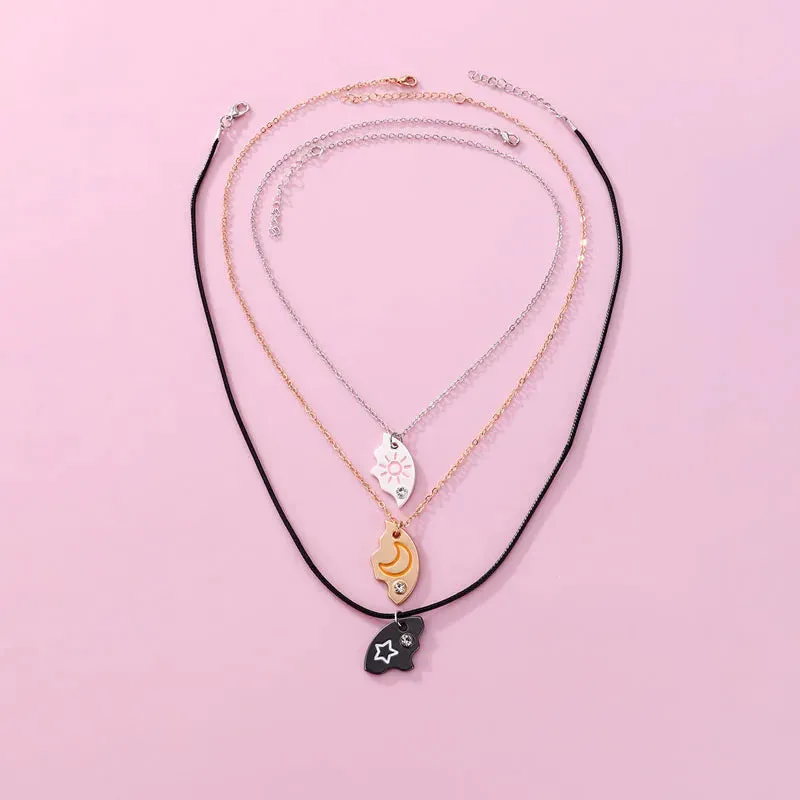 Moon, Sun, Star Friendship Necklaces