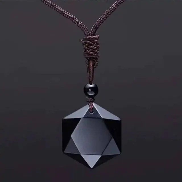 Natural Energy Black Obsidian Stone Necklaces