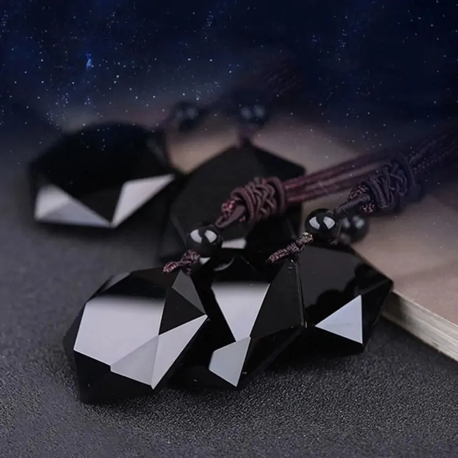 Natural Energy Black Obsidian Stone Necklaces