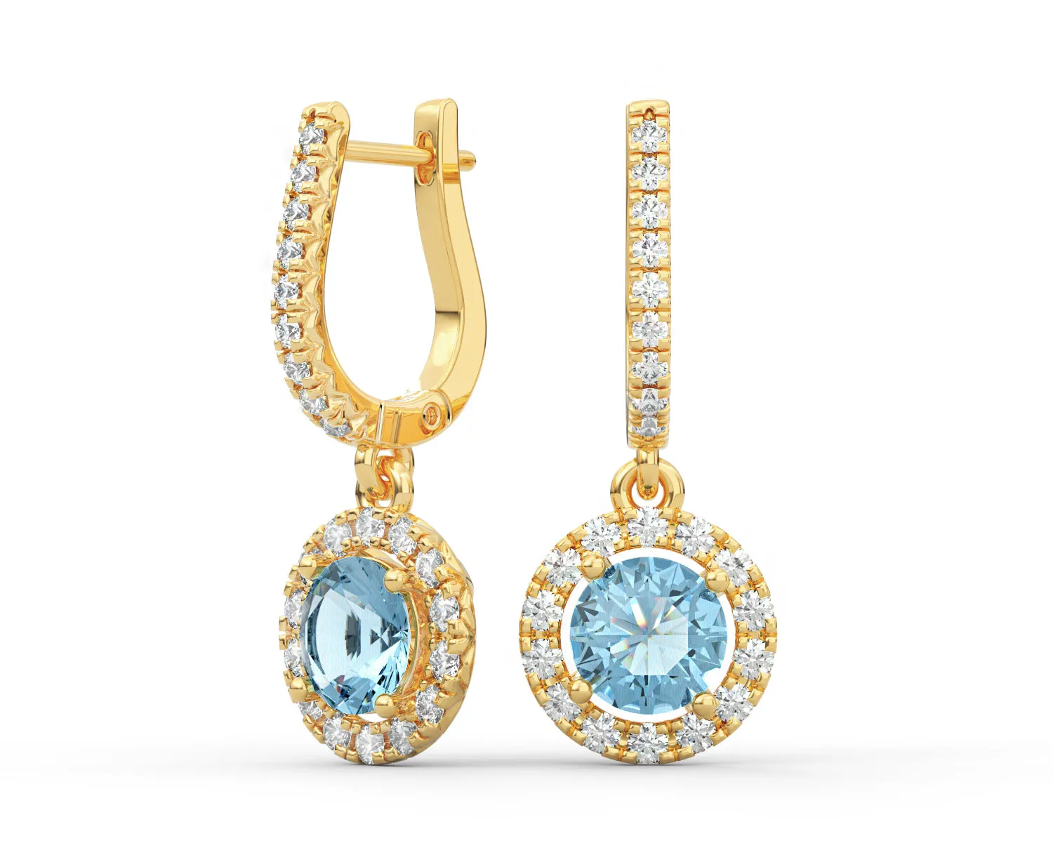 Natural Round Brilliant Cut Diamonds Earrings