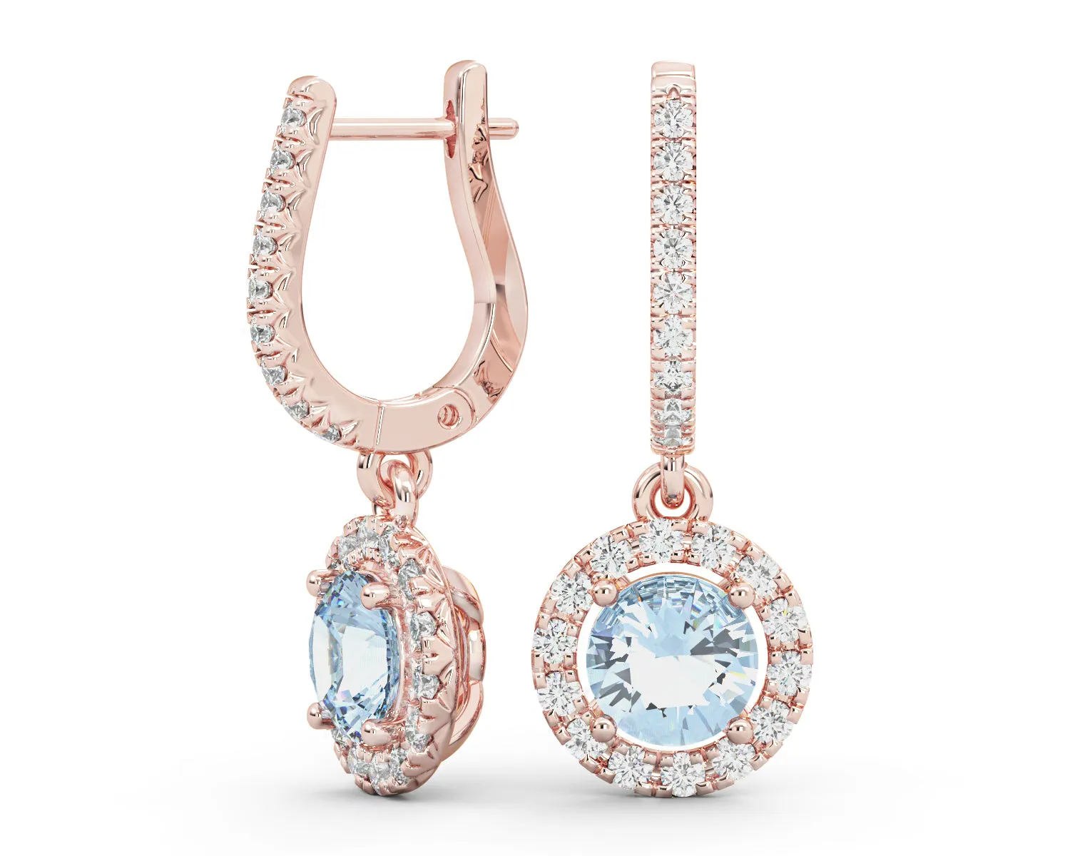 Natural Round Brilliant Cut Diamonds Earrings