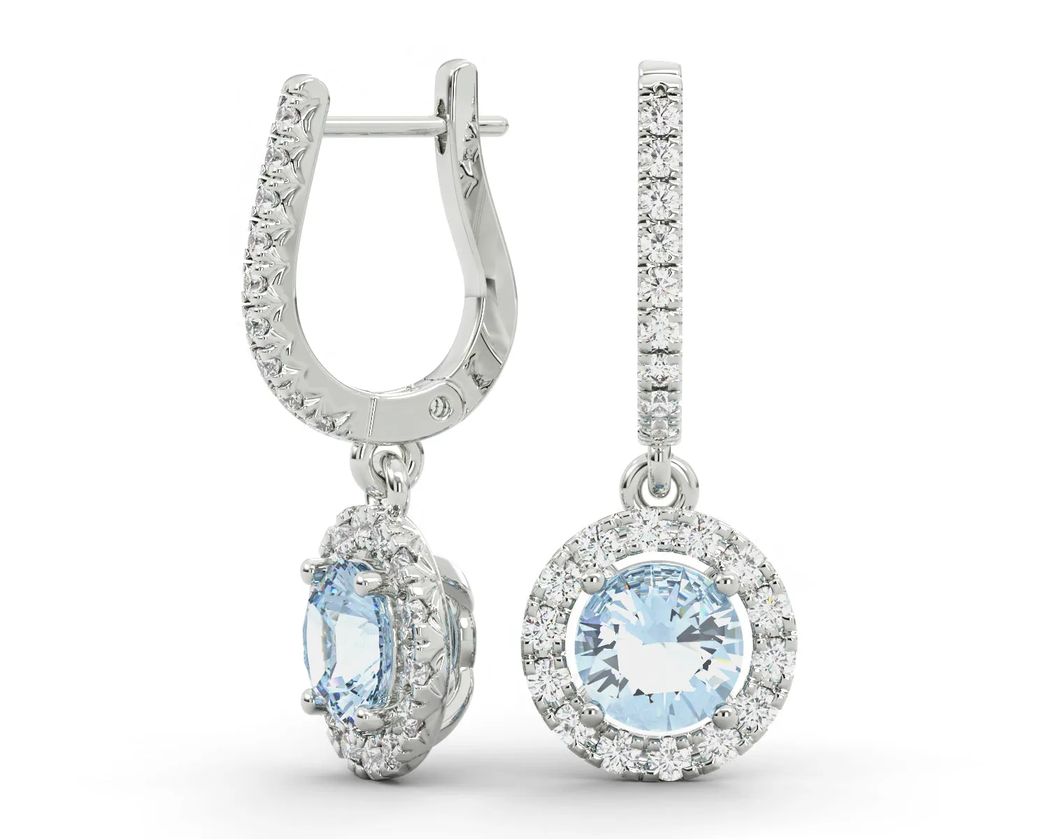 Natural Round Brilliant Cut Diamonds Earrings