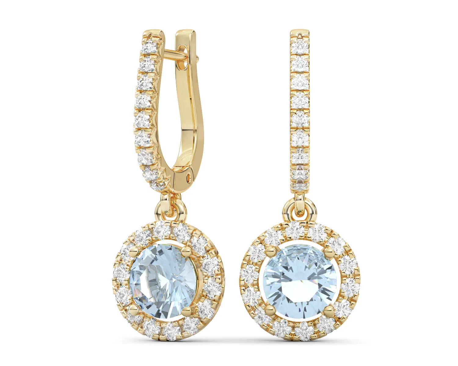 Natural Round Brilliant Cut Diamonds Earrings