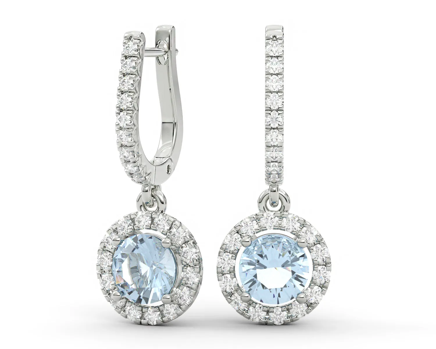Natural Round Brilliant Cut Diamonds Earrings