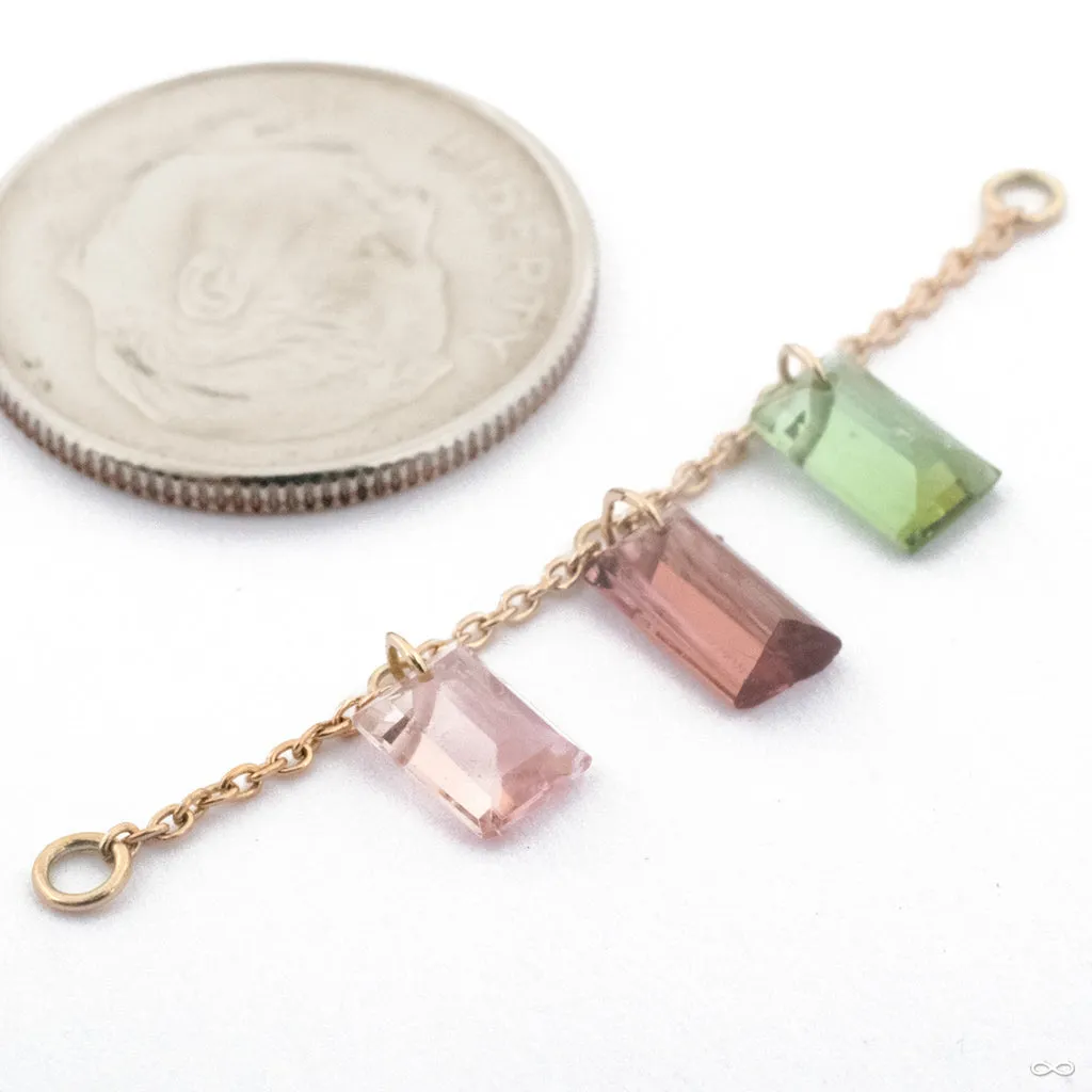 Natural Tourmaline Chain in Gold from Diablo Organics