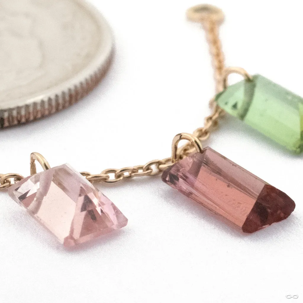 Natural Tourmaline Chain in Gold from Diablo Organics