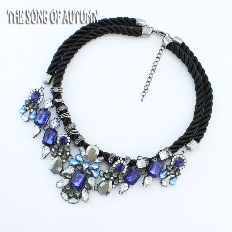 New Fashion Brand Jewelry Rhinestone Statement Necklaces & Pendants Necklace Women Gift