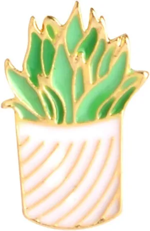 Oil Drop Cute Asparagus Plants Shape Metal Brooch Pins Button Pins Girl Jeans Bag Decoration