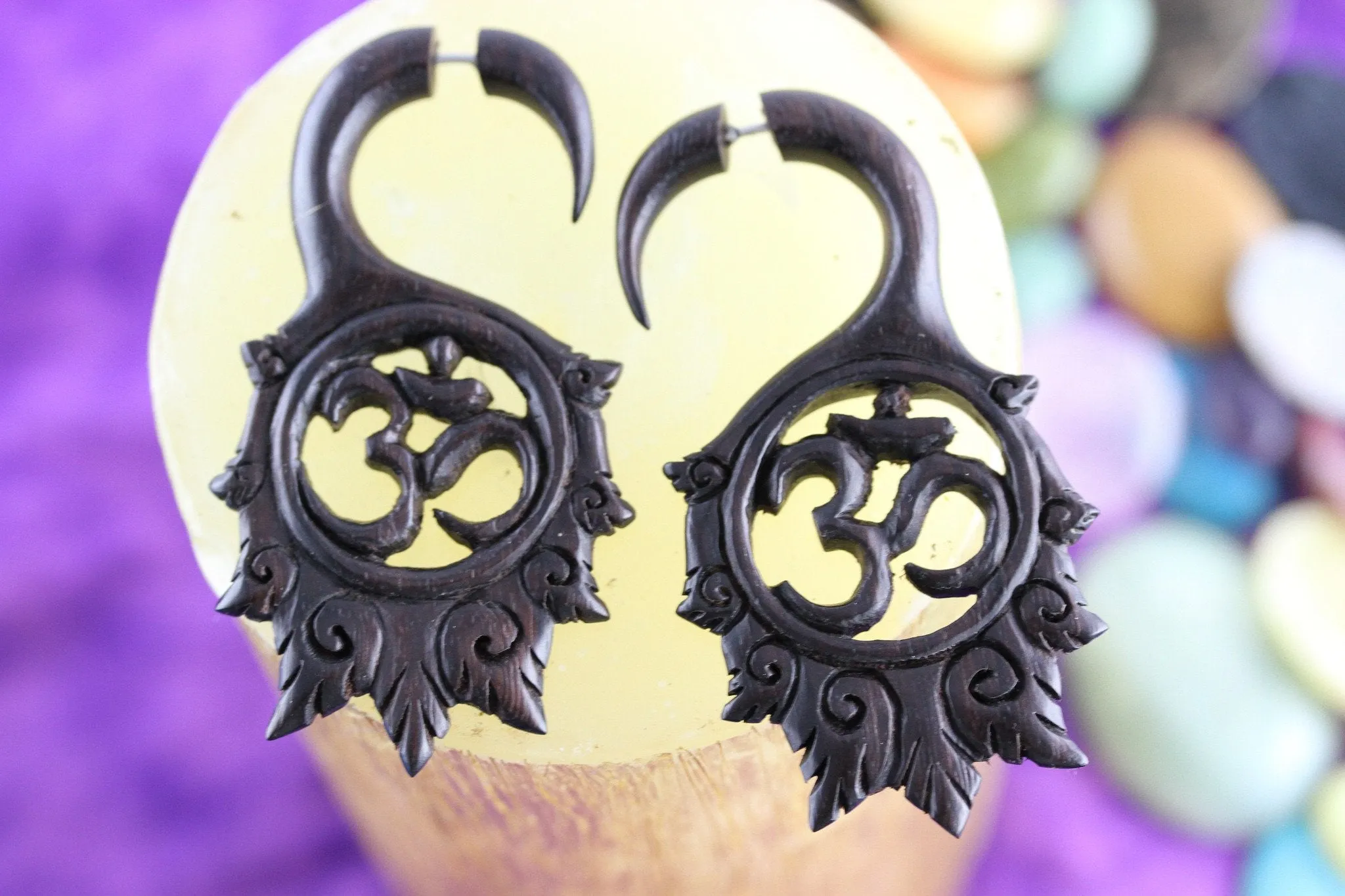 OM Earring Hangers for Stretched Ears (Pair) - D037