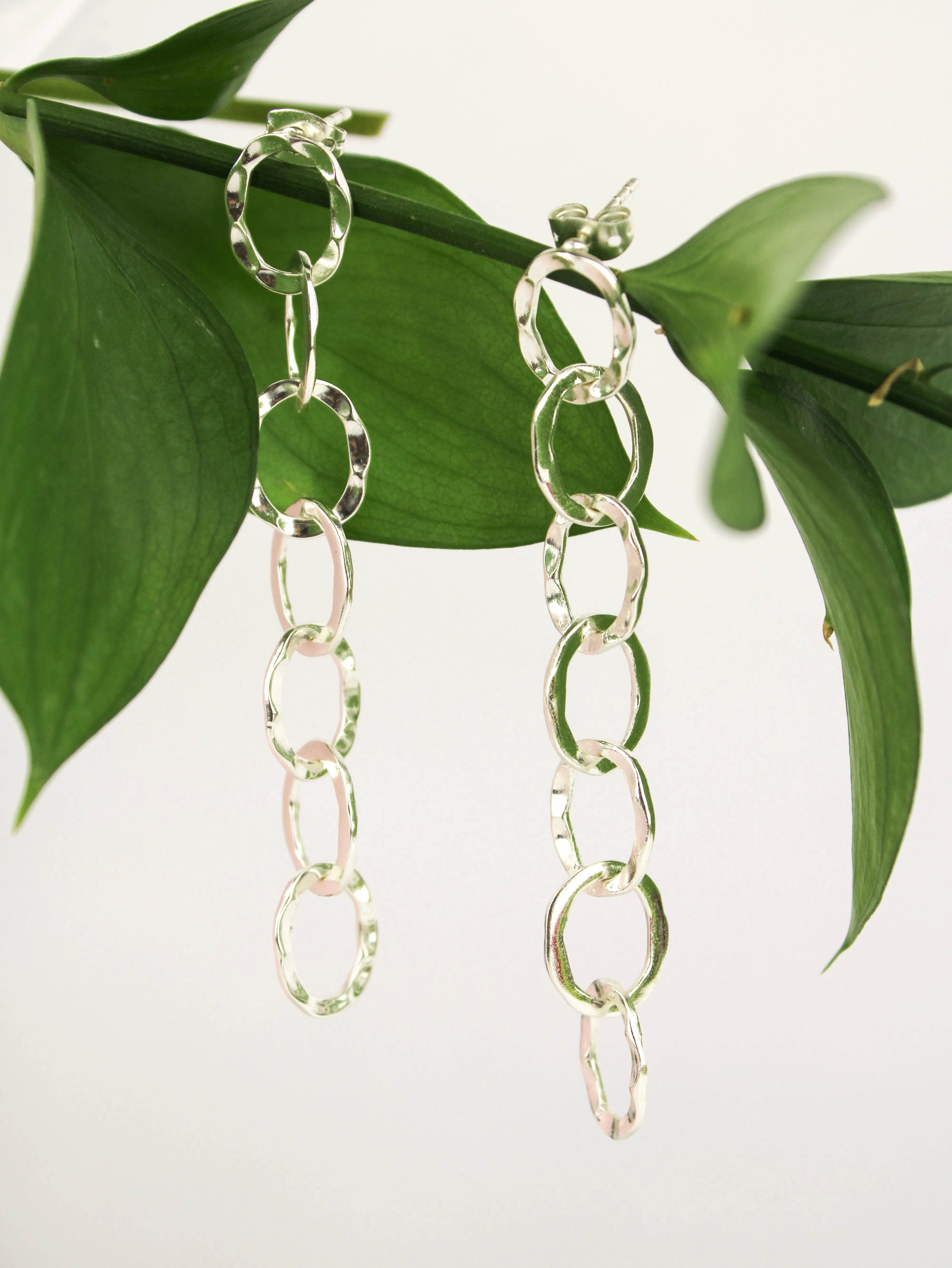 Organic Chain Link Earrings