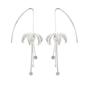 Organic flower drop earrings