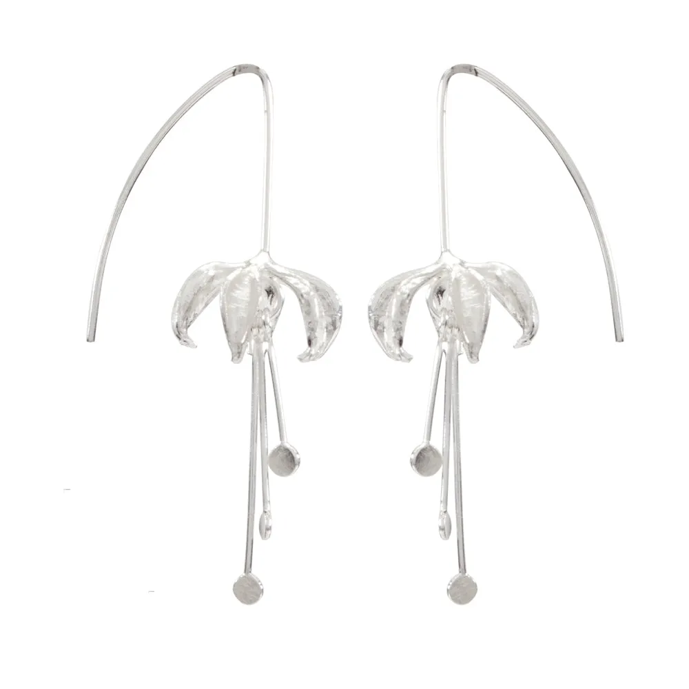 Organic flower drop earrings