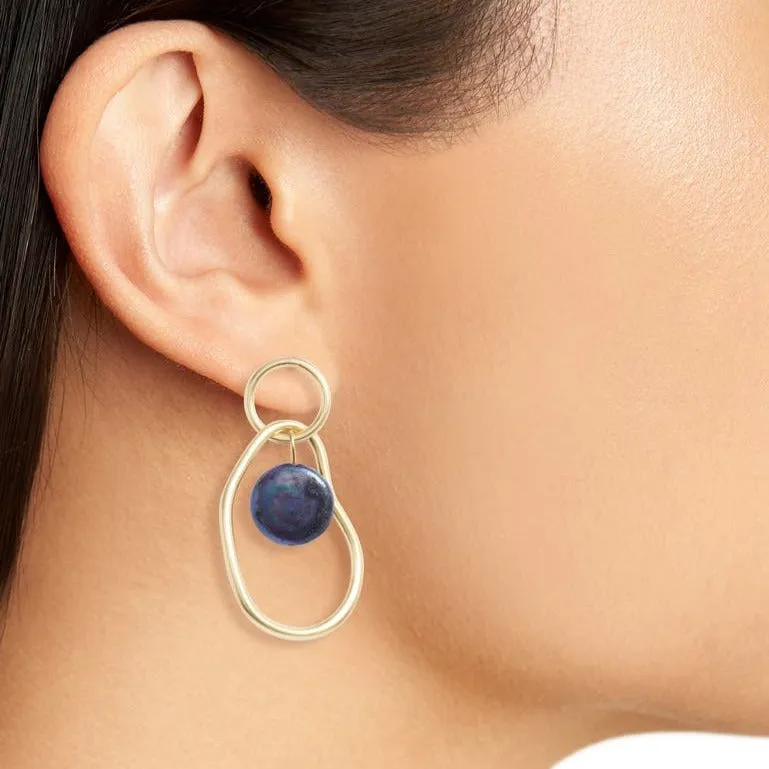 Organic Link X Peacock Pearl Earrings