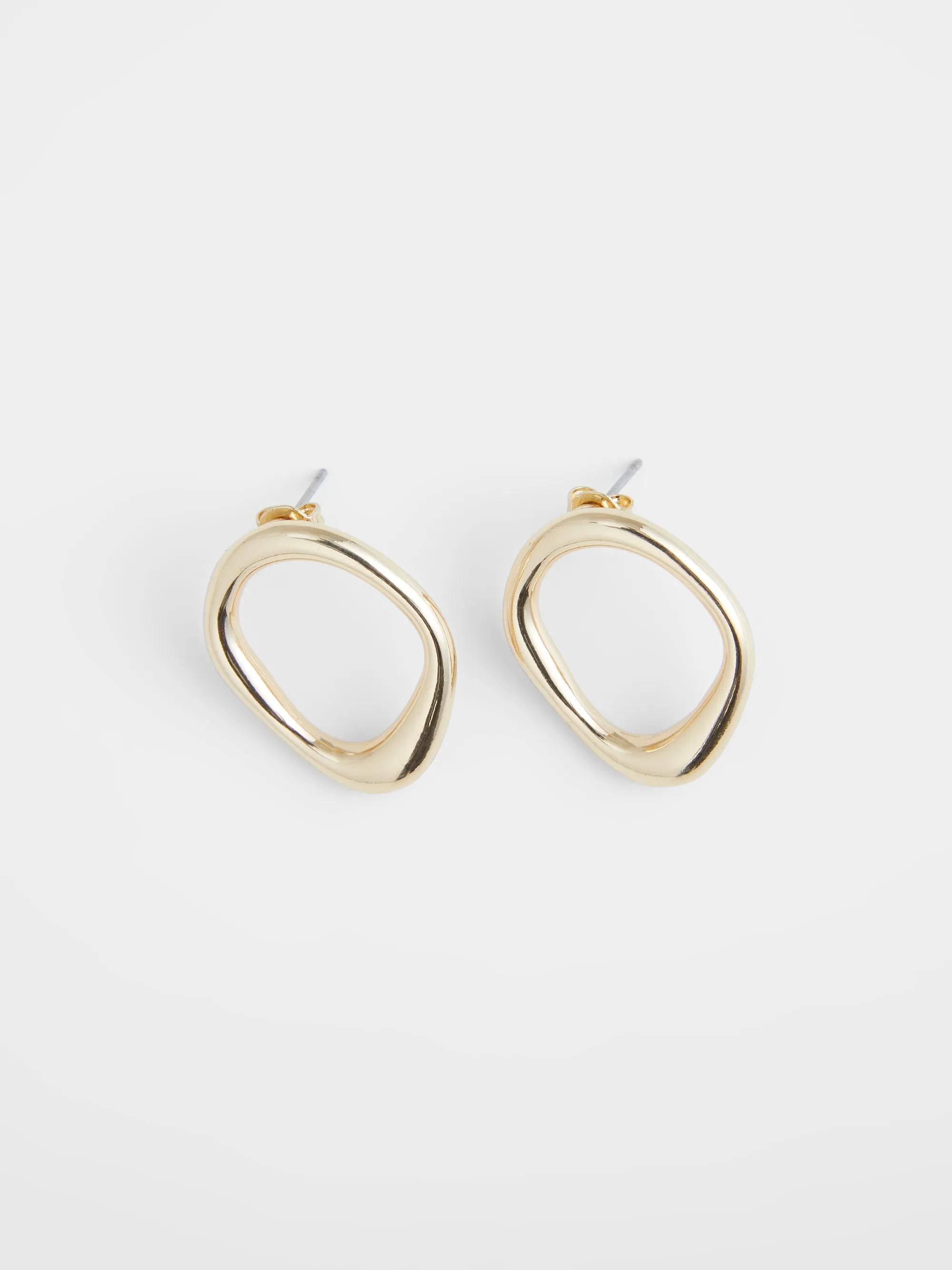 Organic Oval Stud Earrings