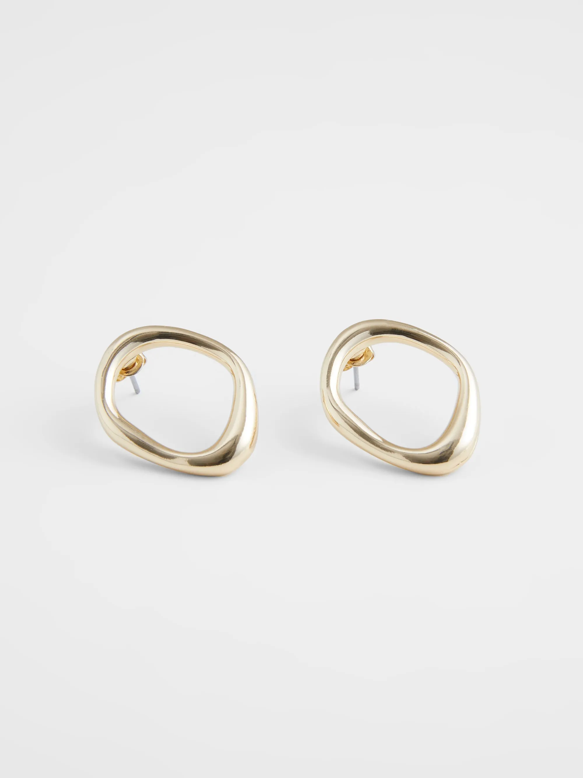 Organic Oval Stud Earrings