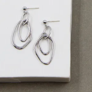 Organic shape link dangle earrings