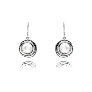 Organic Textured Pearl Dangle Earrings