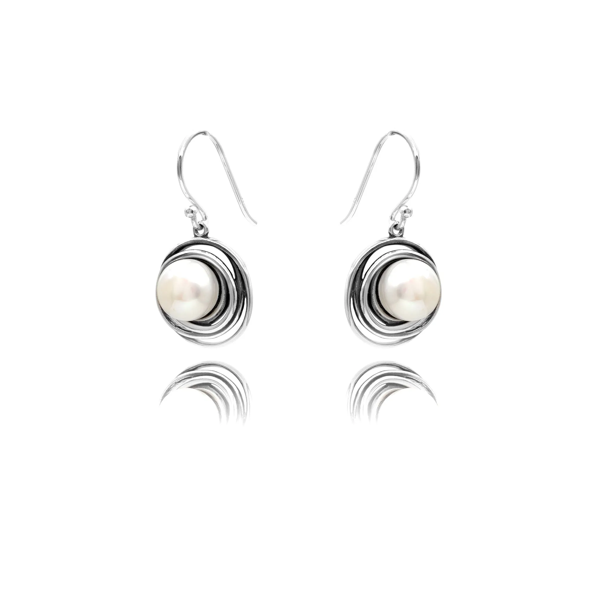 Organic Textured Pearl Dangle Earrings