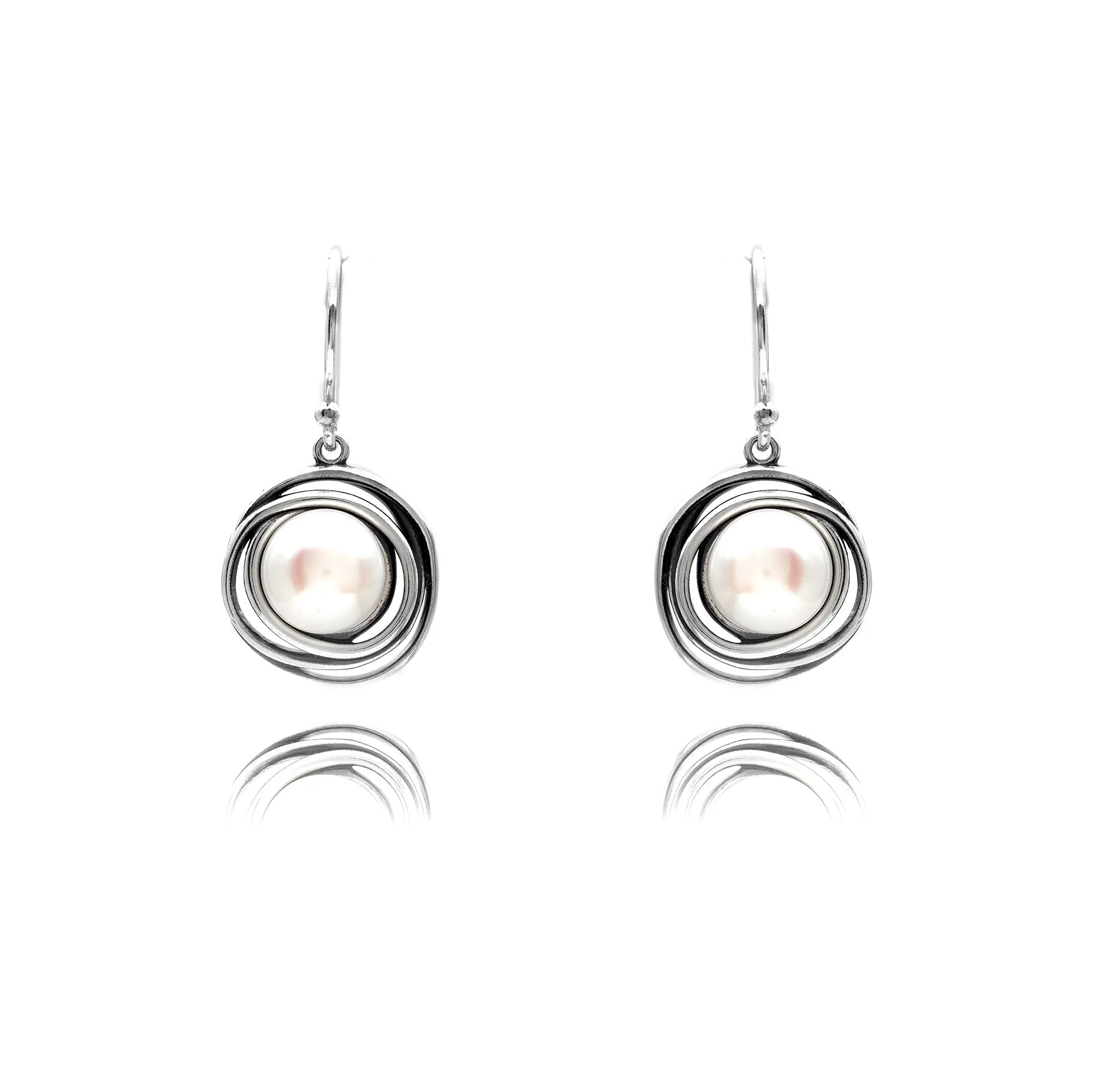Organic Textured Pearl Dangle Earrings