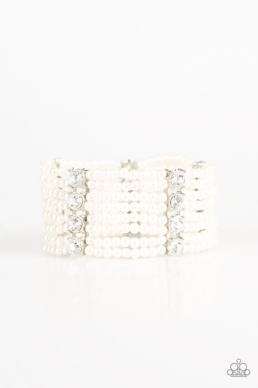 Paparazzi Bracelet ~ Get In Line - White