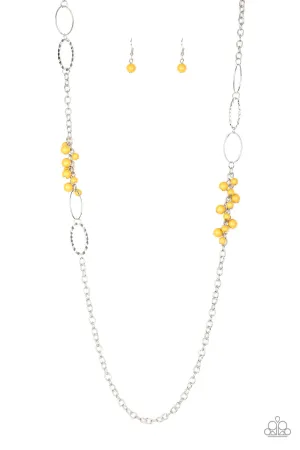 Paparazzi Flirty Foxtrot Yellow Long Necklace - P2WH-YWXX-211XX