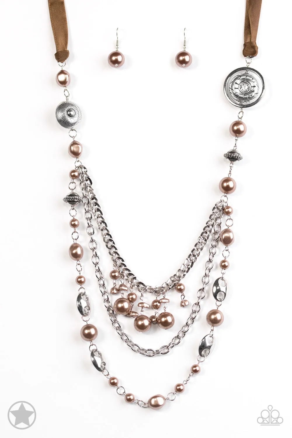 Paparazzi Necklace Blockbuster - All the Trimmings - Brown