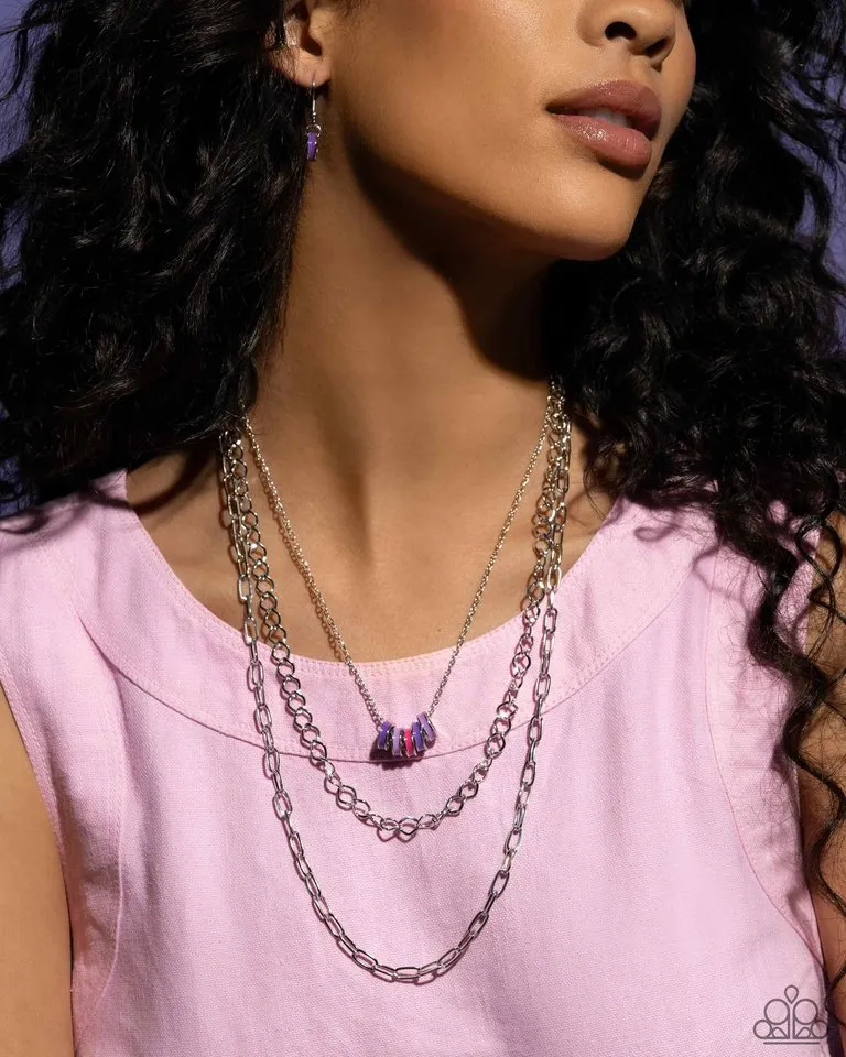 Paparazzi Necklace ~ Colorful Cadet - Purple