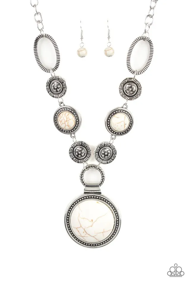 Paparazzi Necklace ~ Sedona Drama - White