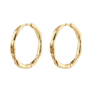 Pilgrim - Eddy Recycled Organic Shaped Large Hoops - Gold