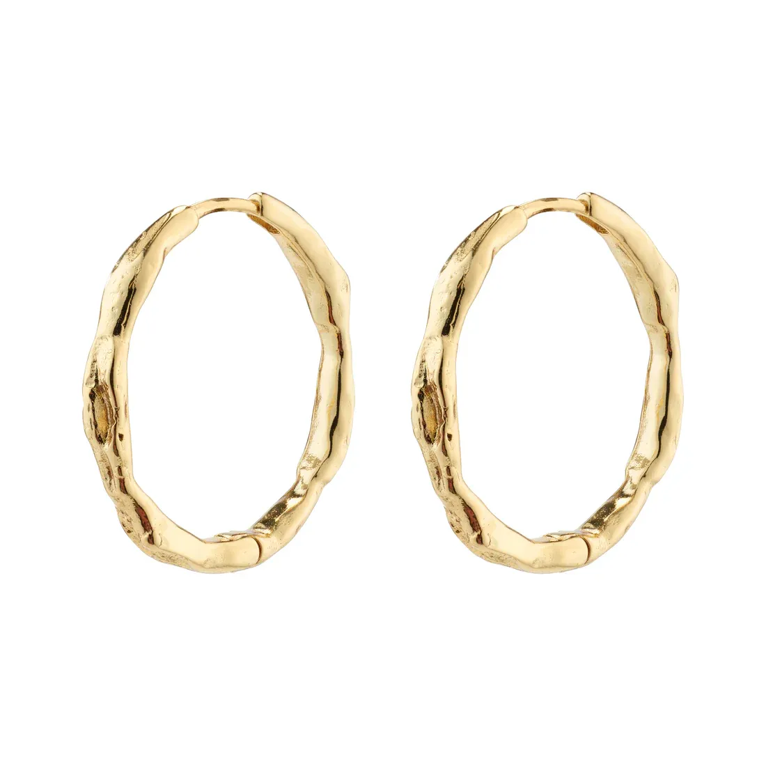 Pilgrim - Eddy Recycled Organic Shaped Large Hoops - Gold