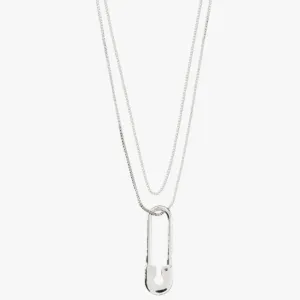 Pilgrim Pace Silver Safety Pin Pendant Necklace