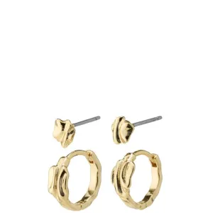 Pilgrim Peace Gold Organic Shaped Earrings (Set)