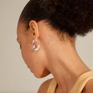 Pilgrim Wave Wavy Earring Silver