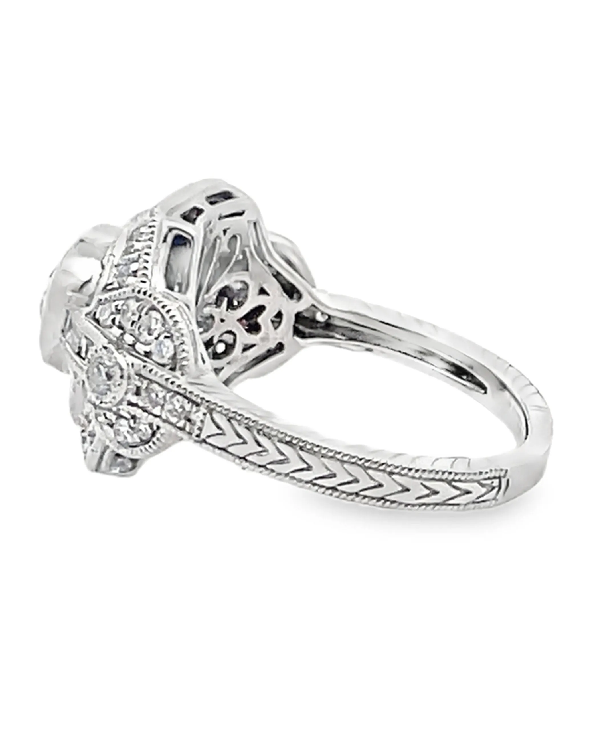 Platinum Sapphire and Diamond Art Deco Ring