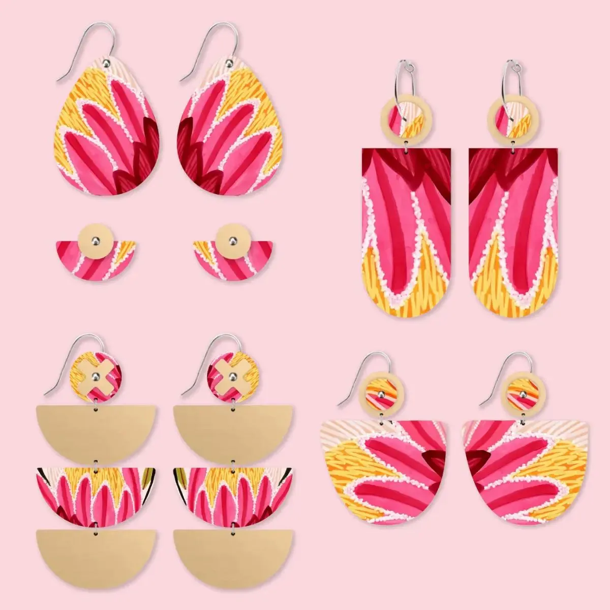 Protea Flora Organic Bell Drop Earrings