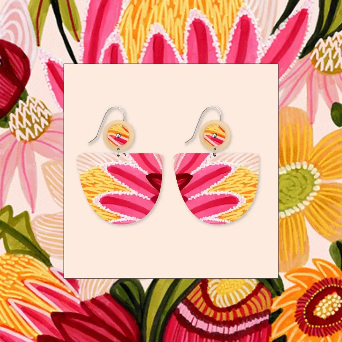 Protea Flora Organic Bell Drop Earrings