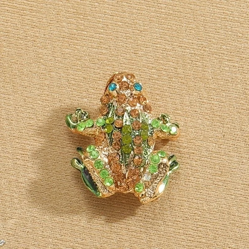 Retro Frog Alloy Inlay Rhinestones Women's Men's Brooches 1 Piece