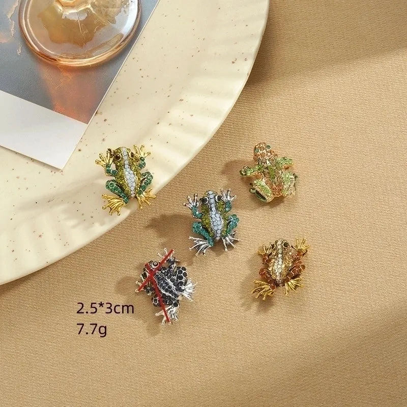 Retro Frog Alloy Inlay Rhinestones Women's Men's Brooches 1 Piece