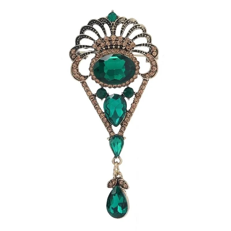 Retro Geometric Alloy Inlay Rhinestones Women's Brooches