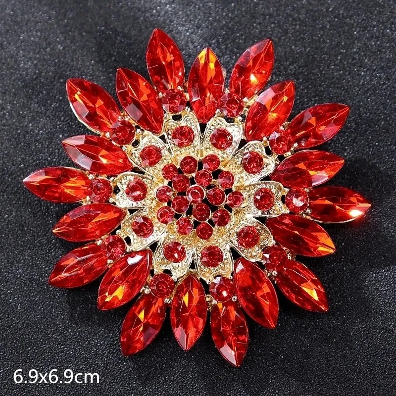Retro Letter Moon Flower Alloy Inlay Artificial Gemstones Women's Brooches
