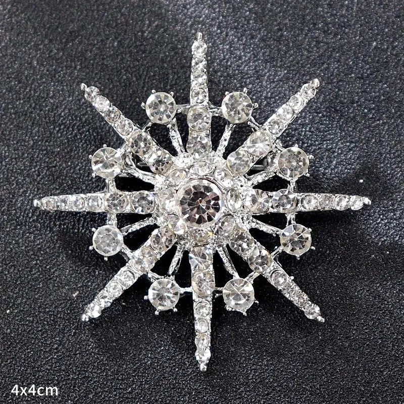Retro Letter Moon Flower Alloy Inlay Artificial Gemstones Women's Brooches